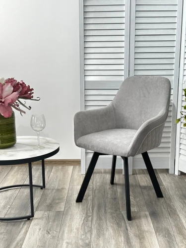 Стул JET 360 град. поворот. B22 Серый, велюр / черный каркас, М-City