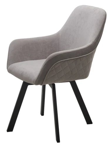 Стул JET 360 град. поворот. B22 Серый, велюр / черный каркас, М-City