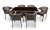 Обеденный комплект стол Руардин + 6 кресел Греция dark brown