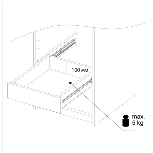 Серия модульных шкафов, Ящик 50. Цвет БЕЛЫЙ