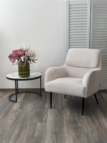 Кресло MAGDA Cato-01 белый, ткань / черный каркас, ®DISAUR