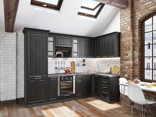 Готовый кухонный гарнитур Прага-01 Венге премиум