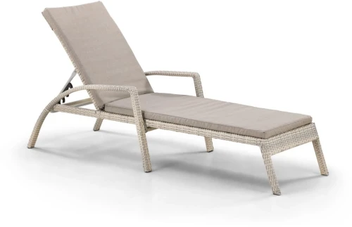 Шезлонг-лежак плетеный A30C2-W85 Latte с матрасом