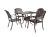 Обеденная группа из литого алюминия c квадратным столом ЛИОН + 4 кресла ВУЛКАН