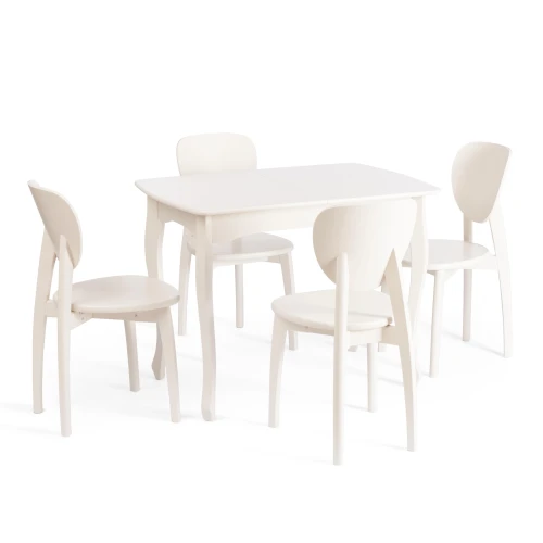Стол CATERINA PROVENCE  бук, мдф, 100+30x70x75 см, Ivory white