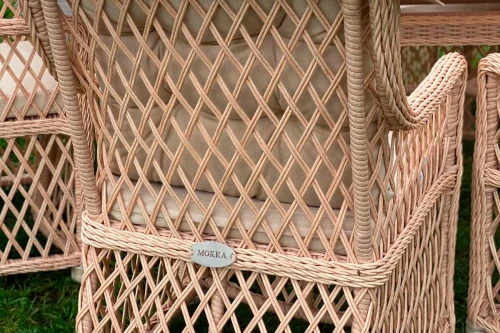 Плетеный комплект мебели MOKKA VILLA ROSA (4 персоны) + 8 подушек