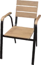 Алюминиевое кресло из ДПК ПОЛИВУД цвет тик арт.1045