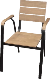 Алюминиевое кресло из ДПК ПОЛИВУД цвет тик арт.1045