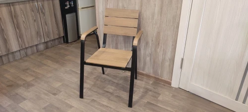 Алюминиевое кресло из ДПК ПОЛИВУД цвет тик арт.1045