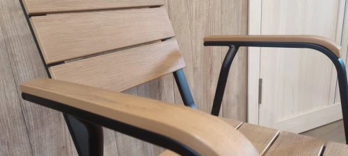 Алюминиевое кресло из ДПК ПОЛИВУД цвет тик арт.1045