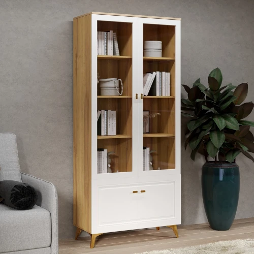 Шкаф-витрина 2-х дверная Вега Сапфир