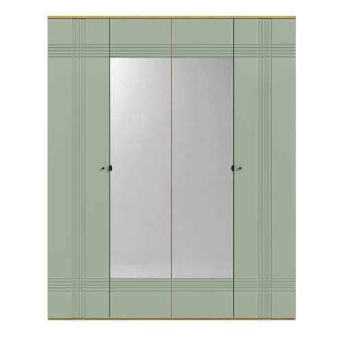 Шкаф распашной четырехдверный Вега Саксония серо-зеленый