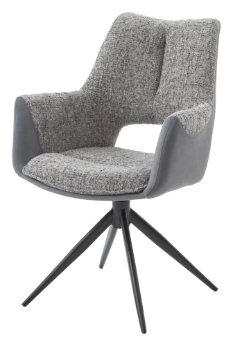 Стул ДАВЕН (DAVEN) 360 град, цвет СЕРЫЙ RIELY-450 /  G1038-04 , ткань  /ТЕМНО-СЕРЫЙ каркас, ®DISAUR