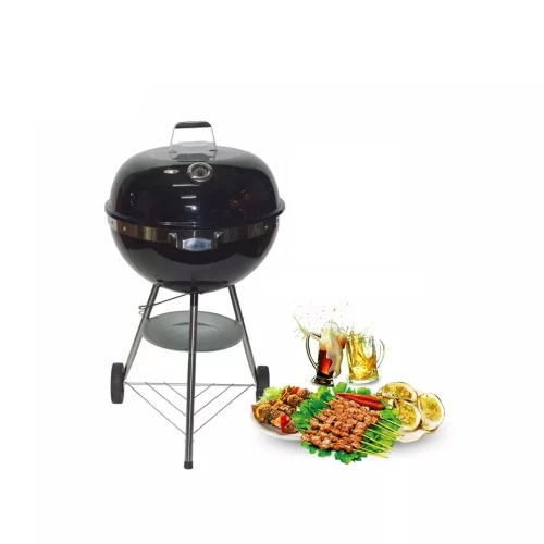 Угольный гриль барбекю Grill BBQ портативный, модель 22018B с хромированной решеткой