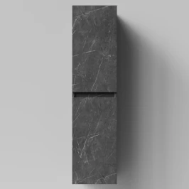 Пенал Бест 35 (2 двери) подвесной, Мрамор Графит софт тач ПВХ 4044-3, левый, бельевая корзина