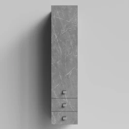 Пенал Квадро 35 подвесной, Мрамор Серый софт тач ПВХ 4044-1, правый