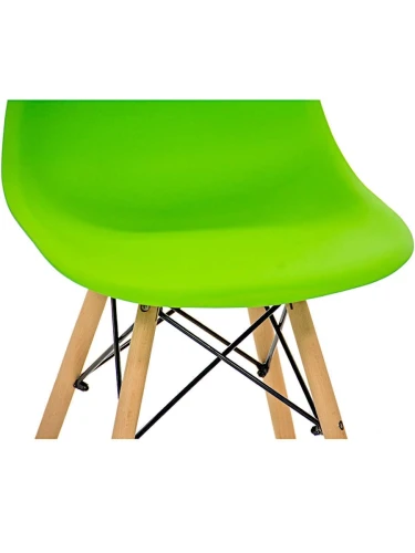 GH801/DC111 Стул пластиковый, ЗЕЛЕНЫЙ#8076, каркас бук