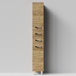 Пенал Орландо 30 напольный, Дуб Тортуга ПВХ 2357-43, левый, бельевая корзина