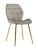 DC829 Стул мягкий, СЕРЫЙ#G62-38 велюр, каркас металл золото КРУГЛЫЙ
