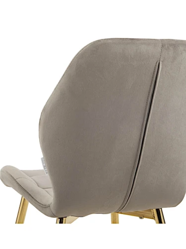DC829 Стул мягкий, СЕРЫЙ#G62-38 велюр, каркас металл золото КРУГЛЫЙ