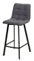 Полубарный стул CHILLI-QB SQUARE серый #27, велюр / черный каркас (H=66cm) М-City