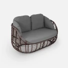 Диван Lotus 2ps Шоколад Металлик из искусственного ротанга