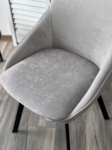 Стул CASA, 360 град. поворот. B22 Серый, велюр / черный каркас, М-City