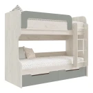 Кровать двухъярусная Юниор-4, Шарли Бриз, Дуб Крафт Белый