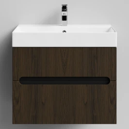 Тумба Бонум, 70 подвесной, Дуб цвет 14 Vodok с раковиной в комплекте