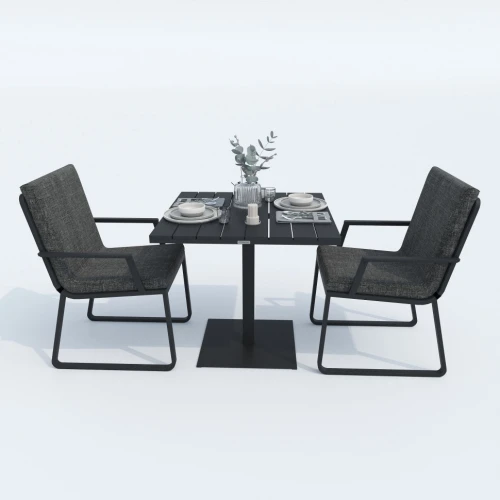 Стол обеденный DOLLA алюминий 80х80 см (1 ножка)