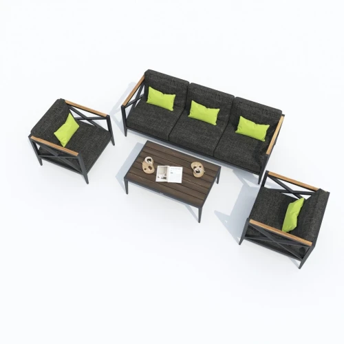 Лаунж зона VERITA темно-серая - каркас карбон