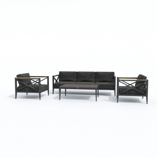 Лаунж зона VERITA темно-серая - каркас карбон