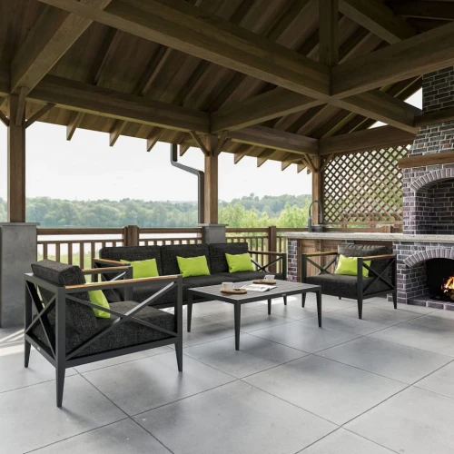 Лаунж зона VERITA темно-серая - каркас карбон