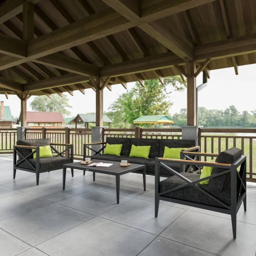 Лаунж зона VERITA темно-серая - каркас карбон