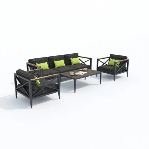 Лаунж зона VERITA темно-серая - каркас карбон