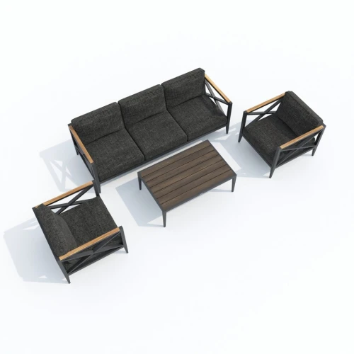 Лаунж зона VERITA темно-серая - каркас карбон