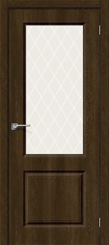 Межкомнатная дверь винил BRAVO Скинни-13 Dark Barnwood White Сrystal