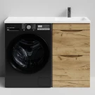 Тумба Смайл 110 напольный, под стиральную машину, правая, Дуб Тортуга ПВХ 2357-43 Vodok с раковиной в комплекте Тумба Смайл 110 напольный, под стиральную машину, правая, Дуб Тортуга ПВХ 2357-43 Vodok с раковиной в комплекте