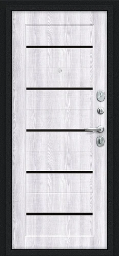 Входная дверь BRAVO Борн Букле черное/Riviera Ice 