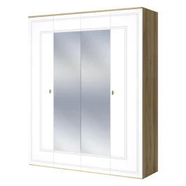 Шкаф Вега Сапфир 4дв, белый глянец