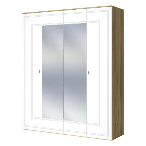 Шкаф Вега Сапфир 4дв, белый глянец