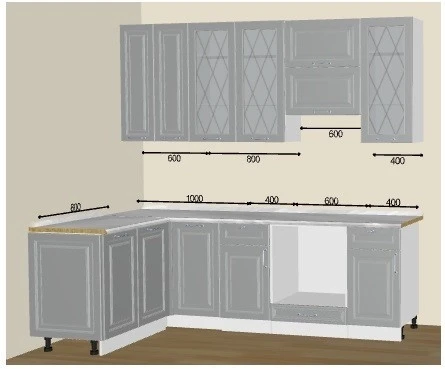 Угловая кухня Ницца от Виват-мебель на заказ 2.4х1.4 м. по индивидуальным размерам