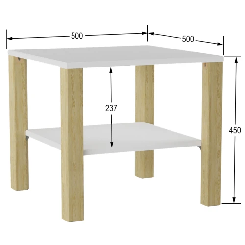 Стол журнальный Матео белый/дуб янтарный