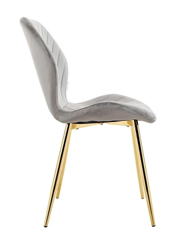 DC828 Стул мягкий, ТЕМНО-СЕРЫЙ#G62-40 велюр, каркас металл золото КРУГЛЫЙ