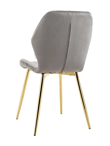 DC828 Стул мягкий, ТЕМНО-СЕРЫЙ#G62-40 велюр, каркас металл золото КРУГЛЫЙ