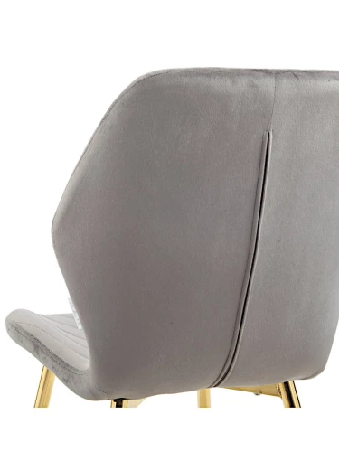 DC828 Стул мягкий, ТЕМНО-СЕРЫЙ#G62-40 велюр, каркас металл золото КРУГЛЫЙ