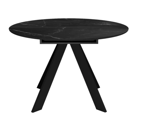 Стол DikLine SKC90 d900 Керамика Черный мрамор/подстолье черное/опоры черные