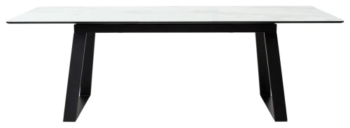 Стол Франк 180 БЕЛЫЙ МРАМОР, стекло / ЧЕРНЫЙ М-City