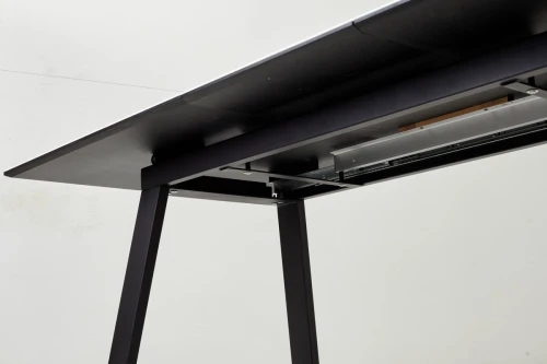 Стол Франк 180 БЕЛЫЙ МРАМОР, стекло / ЧЕРНЫЙ М-City