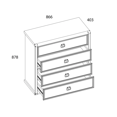 Комод 4S, MAGELLAN, цвет Сосна винтаж